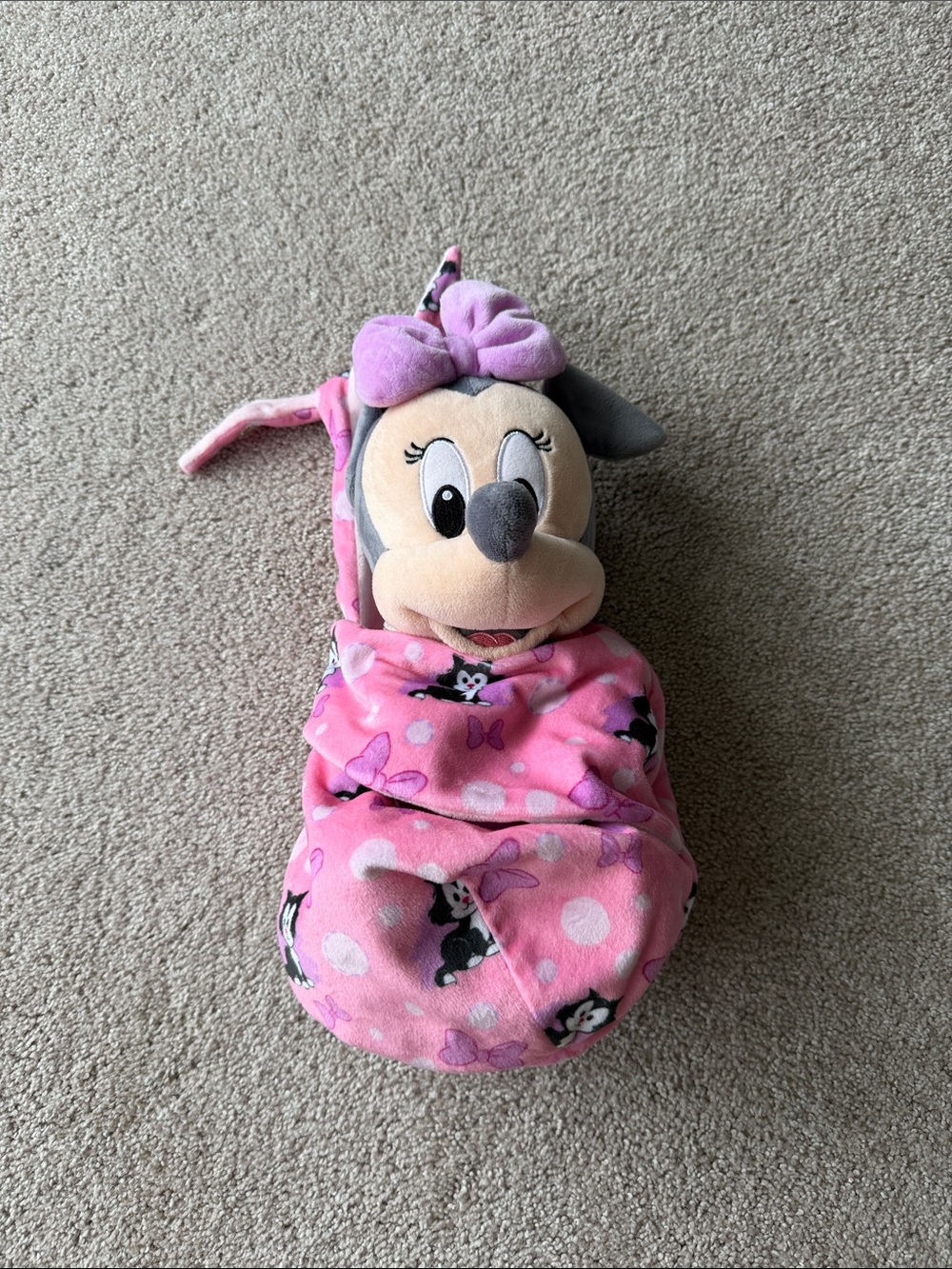 Disney Parks Baby Minnie Mouse Plush in Swaddle Blanket Pouch Plush